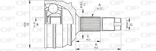 OPEN PARTS Шарнирный комплект, приводной вал CVJ5224.10